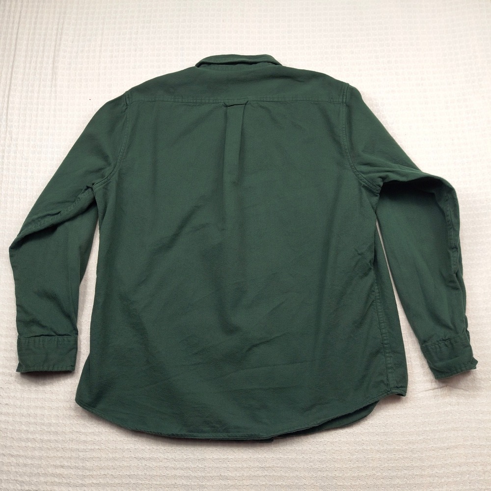 Lands End Mens XL Dark Green Cotton Flannel Button Down Shirt 461909 Traditional - Picture 2 of 11